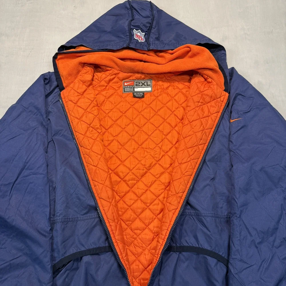Nike quilted hooded jacket Y2K Navy Size XXL